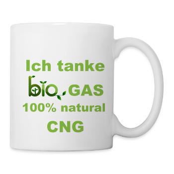 Ich tanke Bio Gas 100% CNG grün - Tasse - Weiß - Rechts