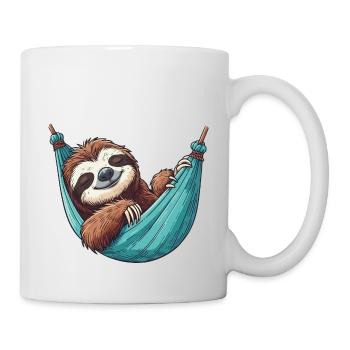Paresseux dormant dans un pyjama hamac - Mug blanc - blanc - Droite