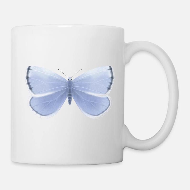 Papillon bleu - Mug blanc - blanc