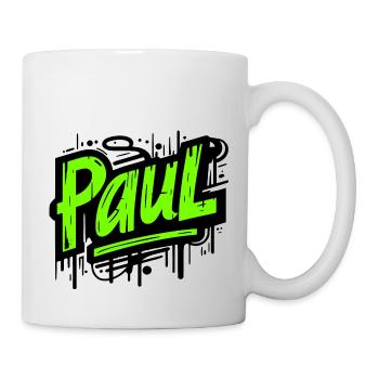 Paul Nom de famille Prénom Graffiti - Mug blanc - blanc - Droite
