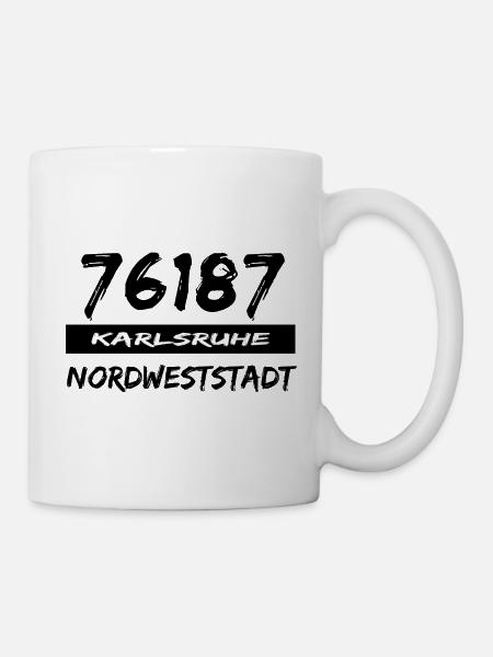 76187 Karlsruhe Nordweststadt - Tasse - Weiß
