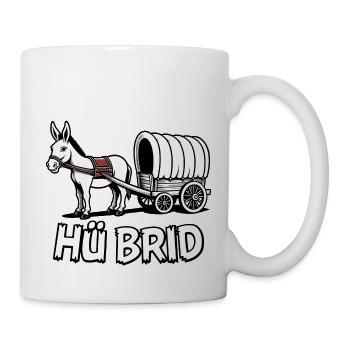 Hü Brid - Lustiges Hybrid Auto - Eselin - Tasse - Weiß - Rechts