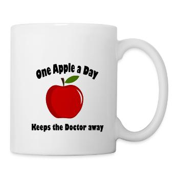 One Apple a Day keeps the Doctor away! - Tasse - Weiß - Rechts