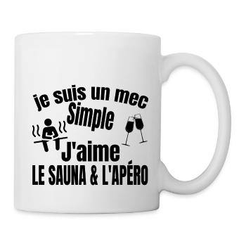 sauna et apéro - Mug blanc - blanc - Droite