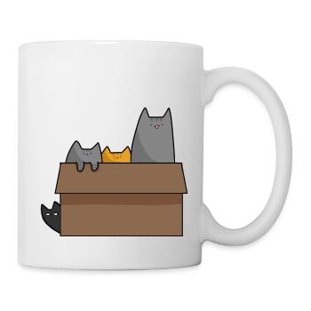 Cute Cats inside box, Love Cats - Mug - white - Right