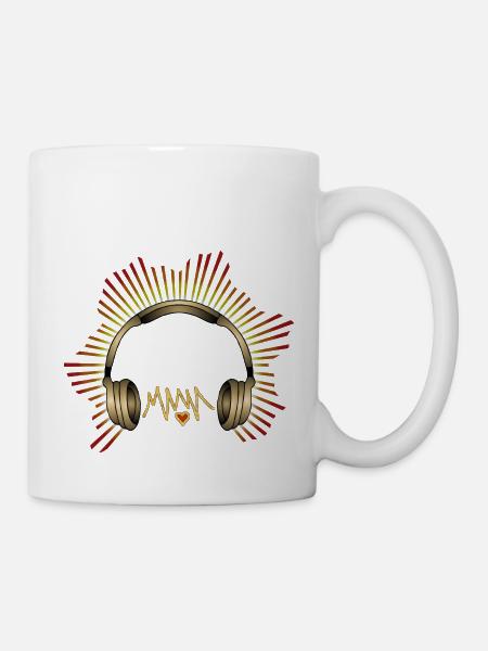 Kopfhörer - Tasse - Weiß