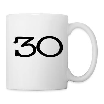 30. 30 ANS. 30e ANNIVERSAIRE. ANNIVERSAIRE 30 ANS. - Mug blanc - blanc - Droite