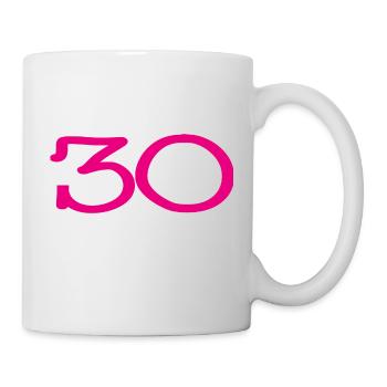 30. 30 YEARS. 30th ANNIVERSARY. 30TH ANNIVERSARY. - Mug - white - Right
