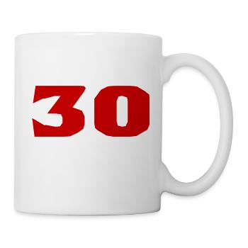30. 30 YEARS. 30th ANNIVERSARY. 30TH ANNIVERSARY. - Mug - white - Right