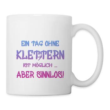 Klettern Kletterer Bouldern Boulderer - Tasse - Weiß - Rechts