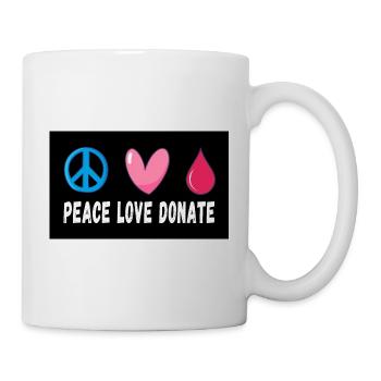 Peace Love Donate Blood Donation - Mug - white - Right