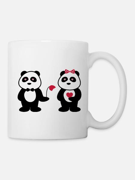 Couple de pandas amoureux - Mug blanc - blanc