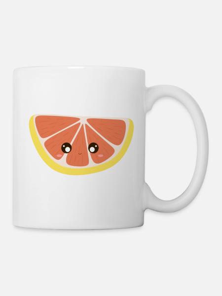 Kawaii Grapefruit - Tasse - Weiß