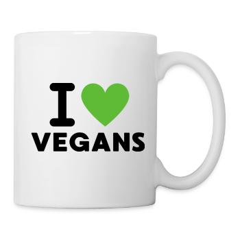 I LOVE VEGANS - Tasse - Weiß - Rechts