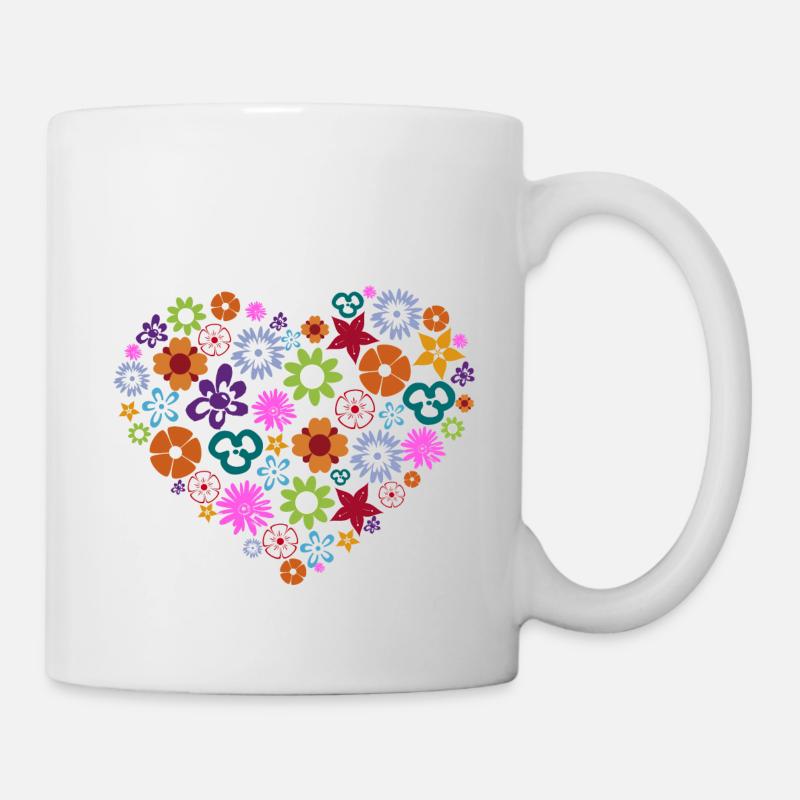 Coração de flores - Mug - white