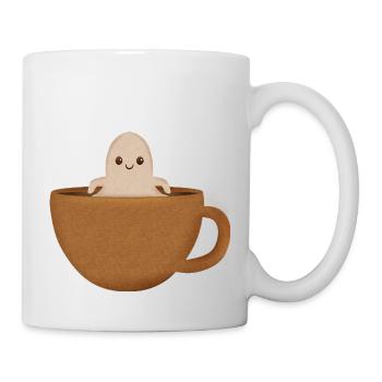 Niedlicher kleiner Geisterkaffee - Tasse - Weiß - Rechts