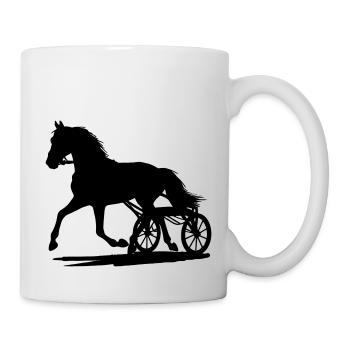 Traber vor Sulky Silhouette - Tasse - Weiß - Rechts