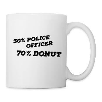 30% Police Officer 70% Donut - Tasse - Weiß - Rechts