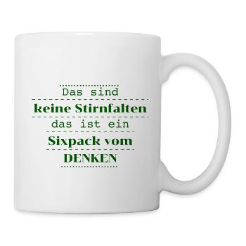 Dictons drôles et drôles - Six Pack vs. rides du front - Mug blanc - blanc - Droite