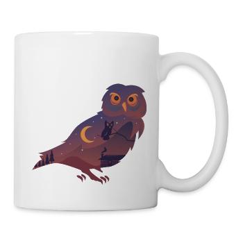 Hibou Noctambule - Mug blanc - blanc - Droite