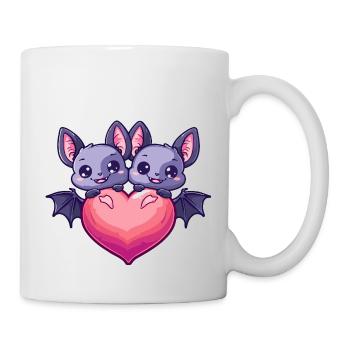 Fledermaus Paar Liebe Couple Verliebt - Tasse - Weiß - Rechts
