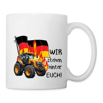 Nous soutenons les agriculteurs - Mug blanc - blanc - Droite