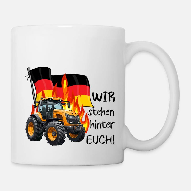 Wir stehen hinter den Bauern - Tasse - Weiß