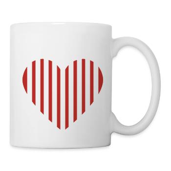 Rotes Herz - Tasse - Weiß - Rechts