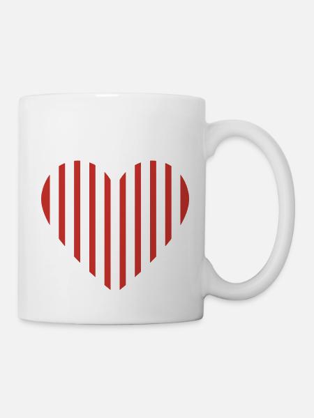 Rotes Herz - Tasse - Weiß