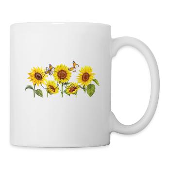 Sonnenblumen-Sunflowers - Tasse - Weiß - Rechts