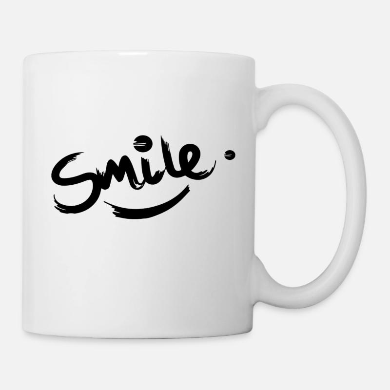 Smile, sprüche, - Tasse - Weiß