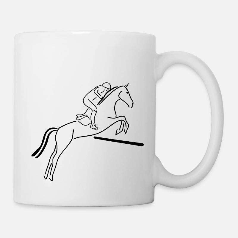 Aperçu du saut d’obstacles - Mug blanc - blanc