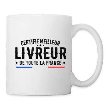 Certified Best Delivery Man in All of France - Mug - white - Right