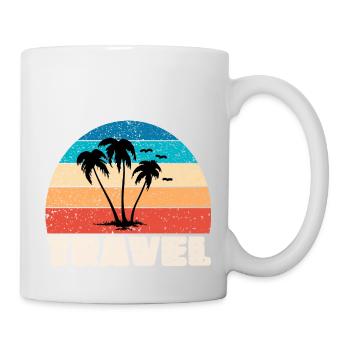 Reise Sunset in vintage Palme - Tasse - Weiß - Rechts