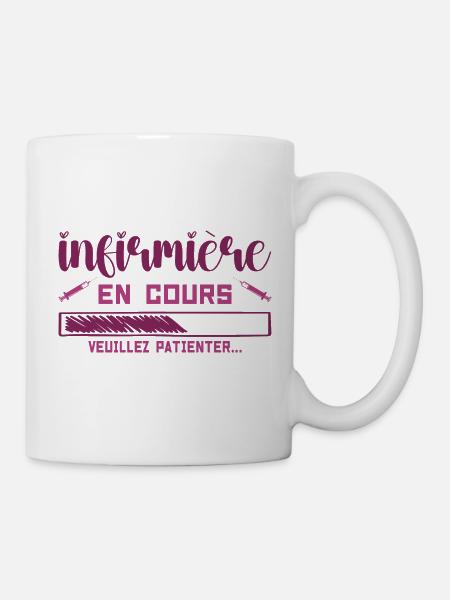 Infirmière en cours veuillez patienter - Mug blanc - blanc