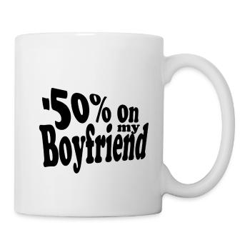 -50% on my Boyfriend - Mug blanc - blanc - Droite