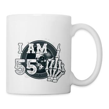 I'm 55 plus 1 middle finger Skull funny 56th - Mug - white - Right
