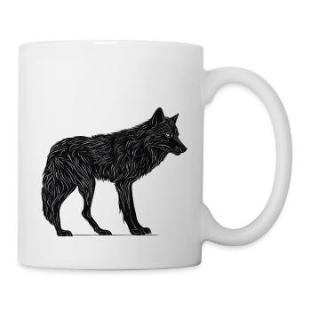 Loup sauvage - Mug blanc - blanc - Droite