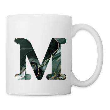 Green marbled letter m - Mug - white - Right