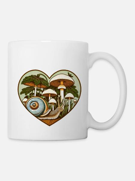 Pilz-Schnecke - Tasse - Weiß