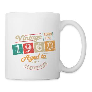 Original 1960's Vintage - 1960's Birthday Gift - Mug - white - Right