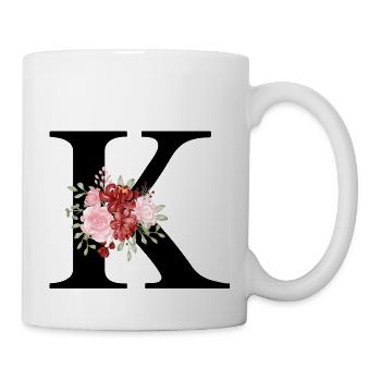 Red Floral K Letter - Mug - white - Right
