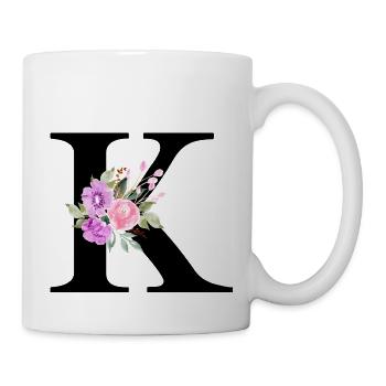 Purple Floral K Letter - Mug - white - Right