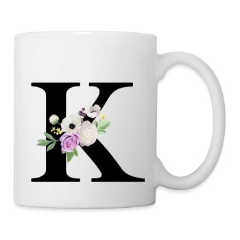 Purple Floral K Letter - Mug - white - Right