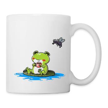 Frog with cup of coffee or tea - Mug - white - Right