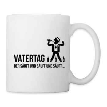 Vatertag – Der Säuft Und Säuft Und Säuft … Bier B - Tasse - Weiß - Rechts