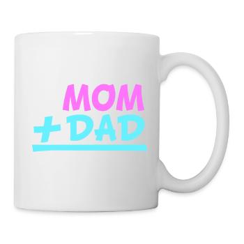 Mom Plus Dad Me Schwanger Bauch Schwangerschaft - Tasse - Weiß - Rechts