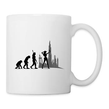 Evolution Damen Woman Influencer SozialMedia Model - Tasse - Weiß - Rechts