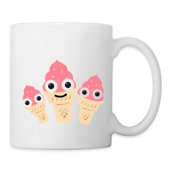 Crème glacée, softice, famille, famille de crème glacée, cornet de crème glacée - Mug blanc - blanc - Droite