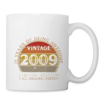 Born in 2009 - Vintage 2009 Retro Birthday - Mug - white - Right